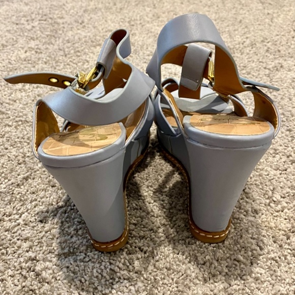 Qupid Soft Blue Wedge Sandals heels - Picture 3 of 8